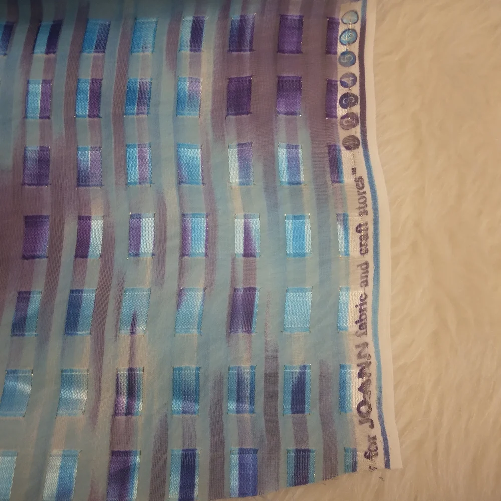 FABRIC Irridescent Sheer With A Touch Of Gold Metallic From Aqua To Purple